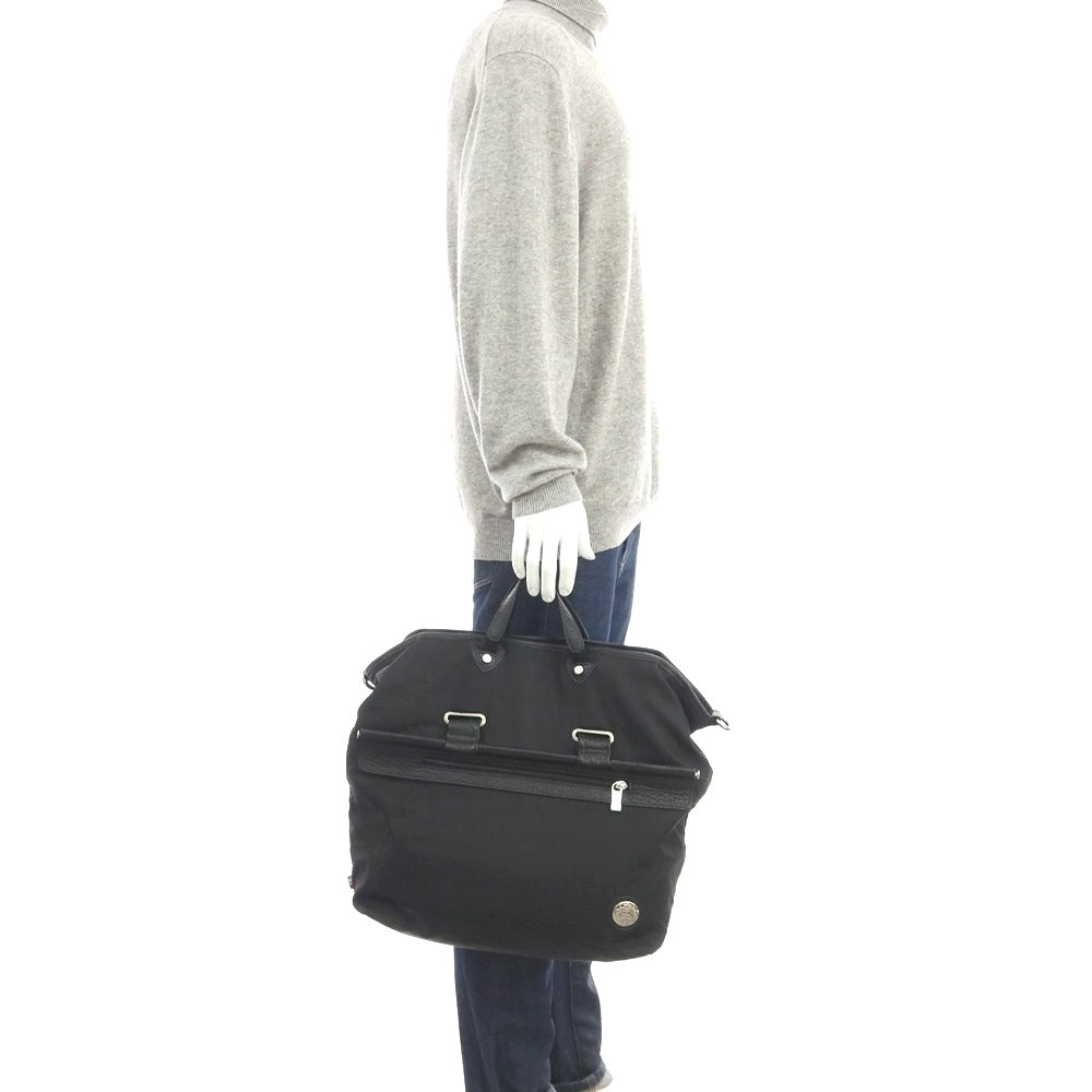 【SALE30%OFF/返品不可】【中古】オロビアンコ Orobianco ナイロン×レザー ジャカードロゴ トートバッグ ブラック【 状態ランクC 】【 メンズ 】