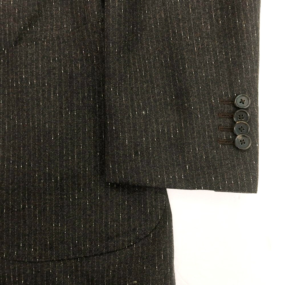 【中古】ティト アレグレット TITO ALLEGRETTO ウール ストライプ 3つボタンスーツ ダークブラウン【 50 】【 状態ランクB 】【 メンズ 】