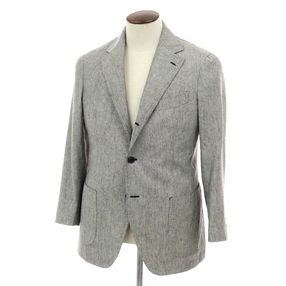【中古】ティト アレグレット TITO ALLEGRETTO シルクリネン 3B テーラードジャケット ライトグレー【サイズ50】【 状態ランクB 】【 メンズ 】