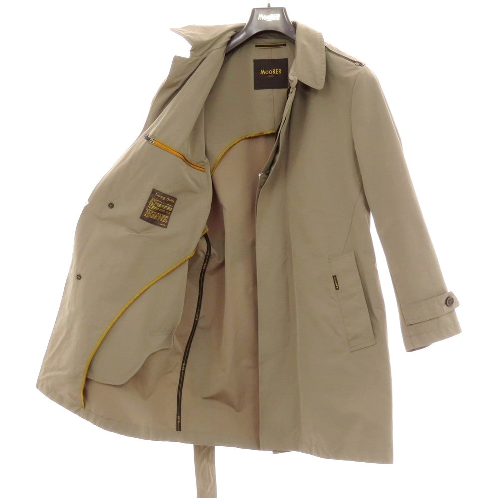 【中古】ムーレー MOORER PREZ-WM コットンポリエステル シングル トレンチコート グレージュ【 50 】【 状態ランクB 】【 メンズ 】
