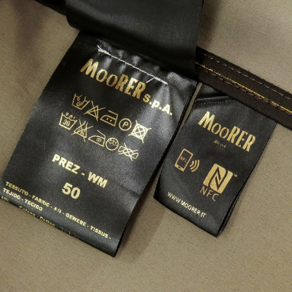 【中古】ムーレー MOORER PREZ-WM コットンポリエステル シングル トレンチコート グレージュ【 50 】【 状態ランクB 】【 メンズ 】