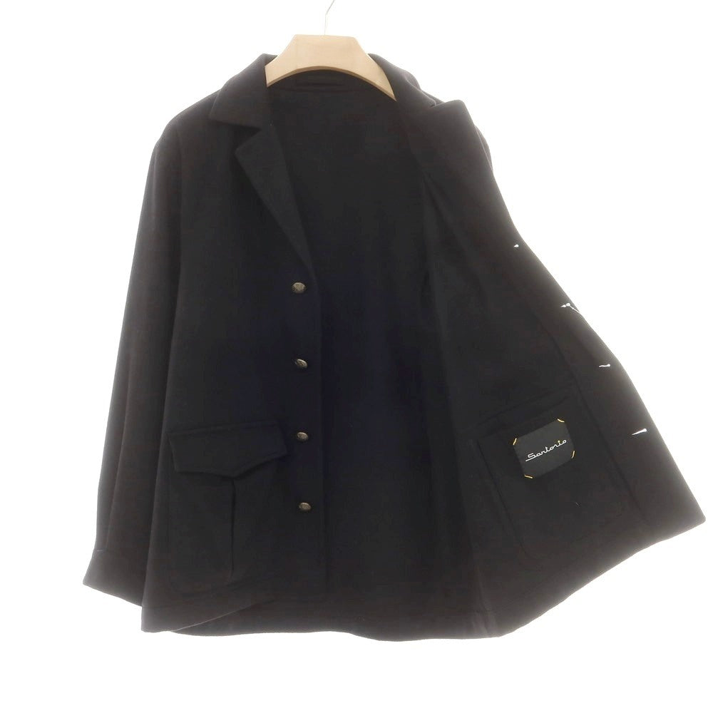 【中古】サルトリオ Sartorio カシミヤ テーラードジャケット型 ブルゾン ブラック【 表記なし(M位) 】【 状態ランクC 】【 メンズ 】