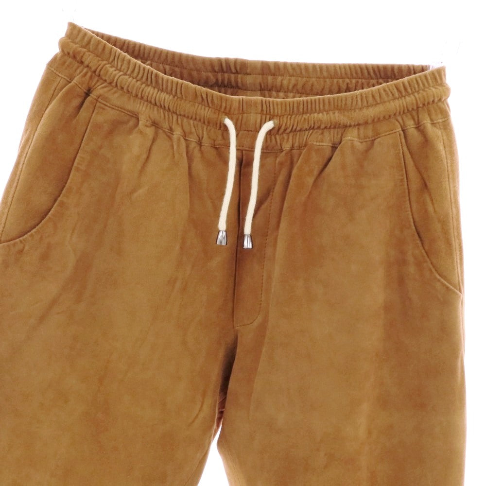 【中古】アール ヴィ エル rvl ゴートスエード レザー イージーパンツ ブラウン【 M 】【 状態ランクC 】【 メンズ 】
