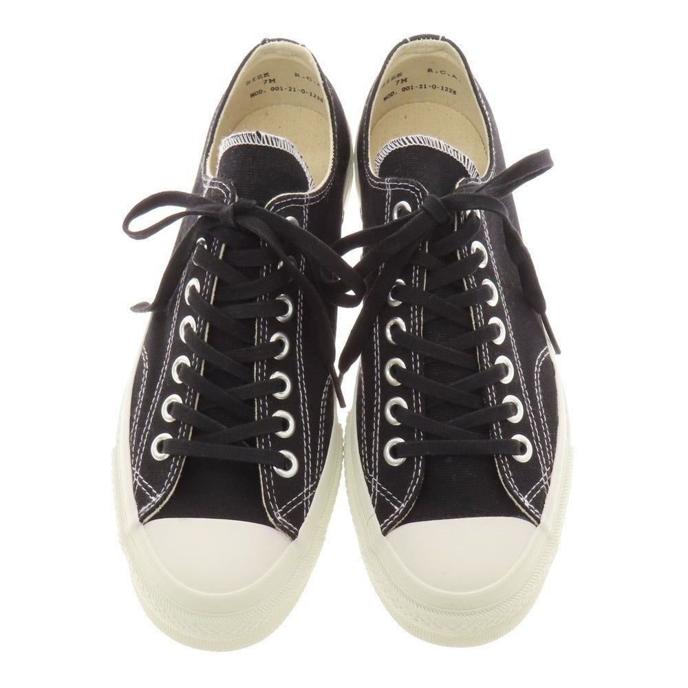 【中古】【未使用】アールシーエーフットウェア R.C.A.F キャンバス スニーカー ブラックxホワイト【 7M 】【 状態ランクS 】【 メンズ 】
