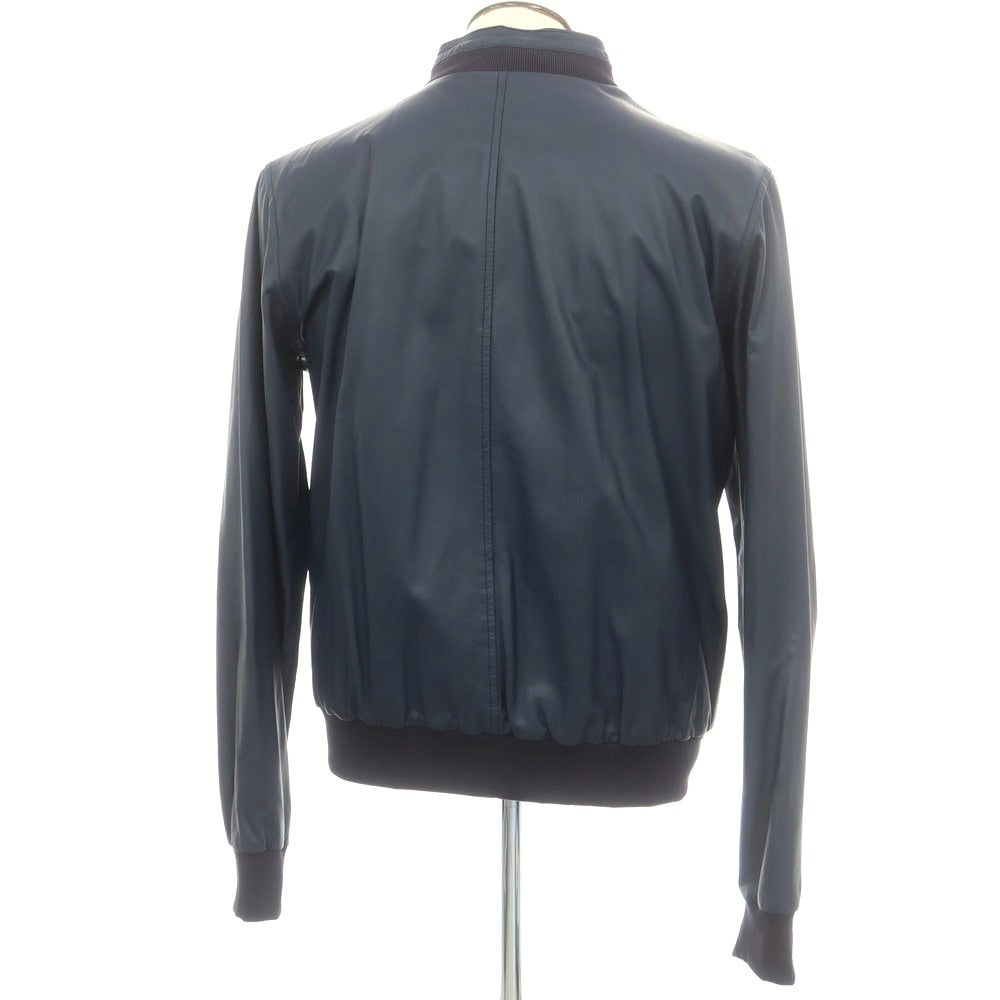 【中古】ダクテ DACUTE ダブルジップ レザーブルゾン ライトネイビー【 56 】【 状態ランクB 】【 メンズ 】