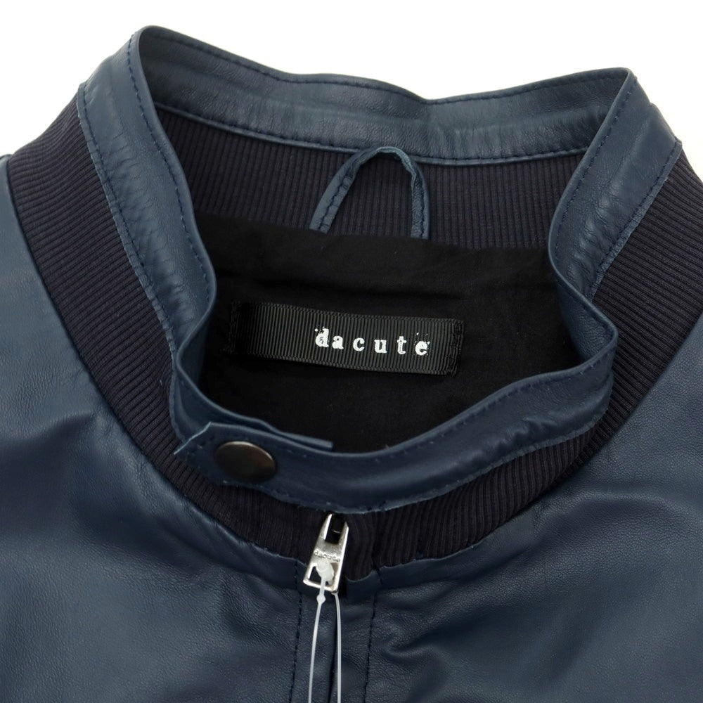【中古】ダクテ DACUTE ダブルジップ レザーブルゾン ライトネイビー【 56 】【 状態ランクB 】【 メンズ 】