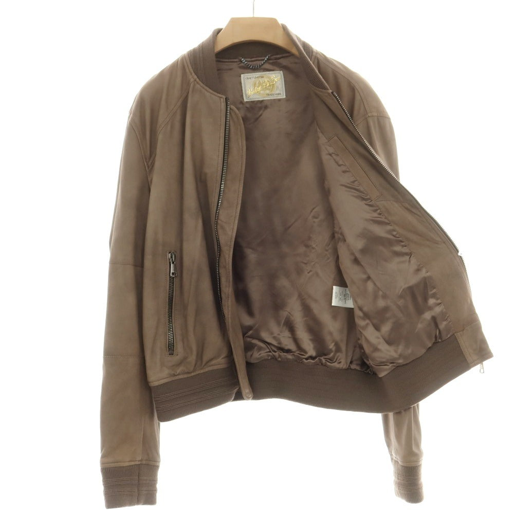 【中古】Vintage De Luxe ダブルジップ レザーブルゾン ダークベージュ【 54 】【 状態ランクC 】【 メンズ 】