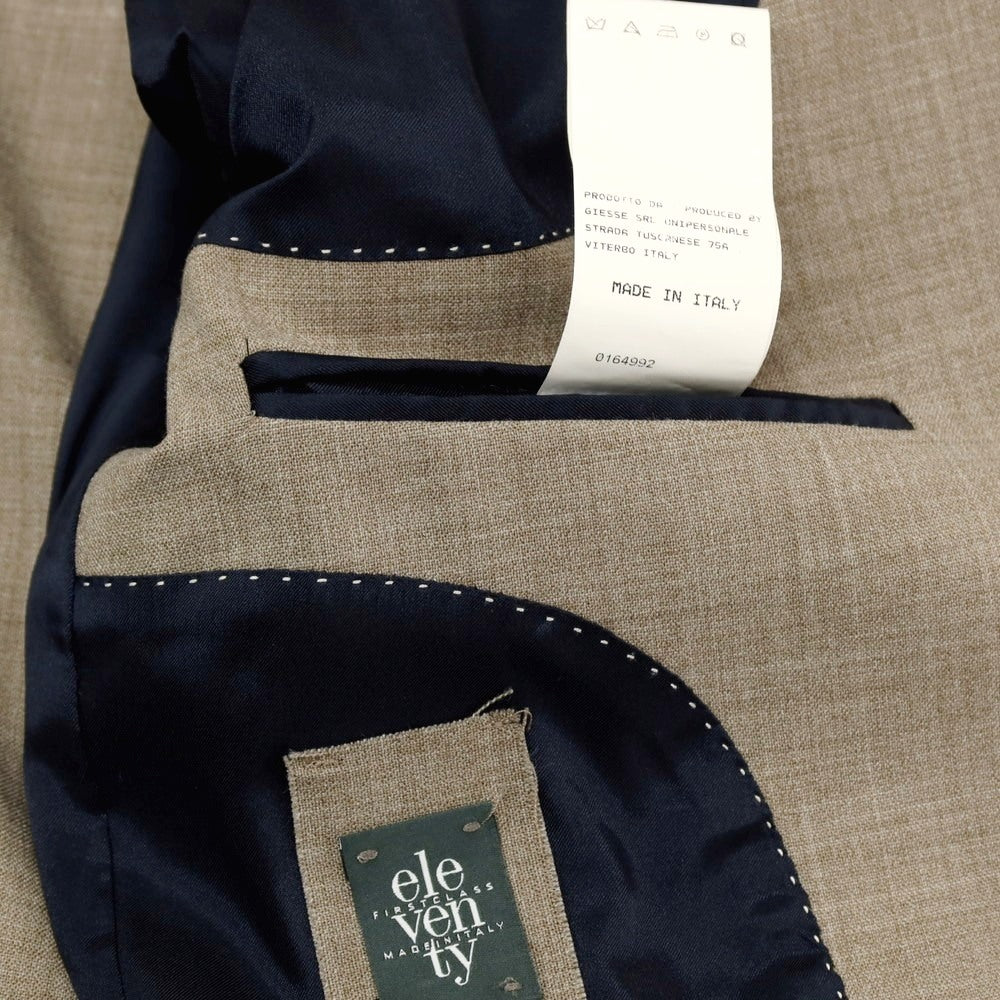 【中古】イレブンティ eleventy ポリエステルウール ジャージー 2B テーラードジャケット ダークベージュ【サイズ54】【 状態ランクB 】【 メンズ 】