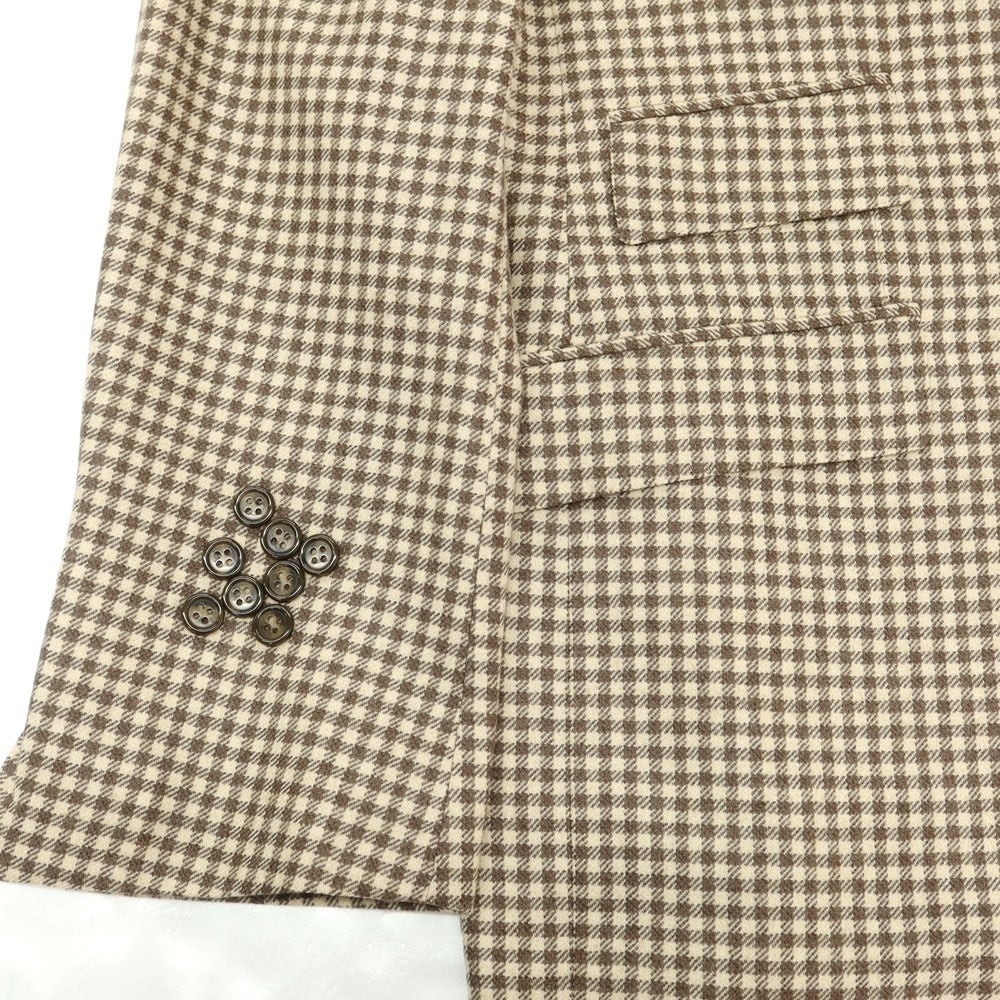 【中古】サルトリオ Sartorio ウール チェック テーラードジャケット ベージュxブラウン【 54 】【 状態ランクB 】【 メンズ 】
