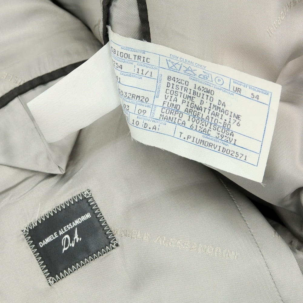 【中古】ダニエレアレッサンドリーニ DANIELE ALESSANDRINI コットンウール チェック カジュアルジャケット ベージュxブラック【 54 】【 状態ランクC 】【 メンズ 】