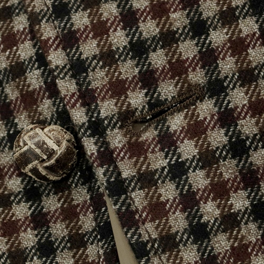 【中古】ジェイダブルタバッキ J.W.TABACCHI ウールポリエステルアクリル チェック 中綿入り 3B カジュアルジャケット グレーxブラウン【 54 】【 状態ランクB 】【 メンズ 】