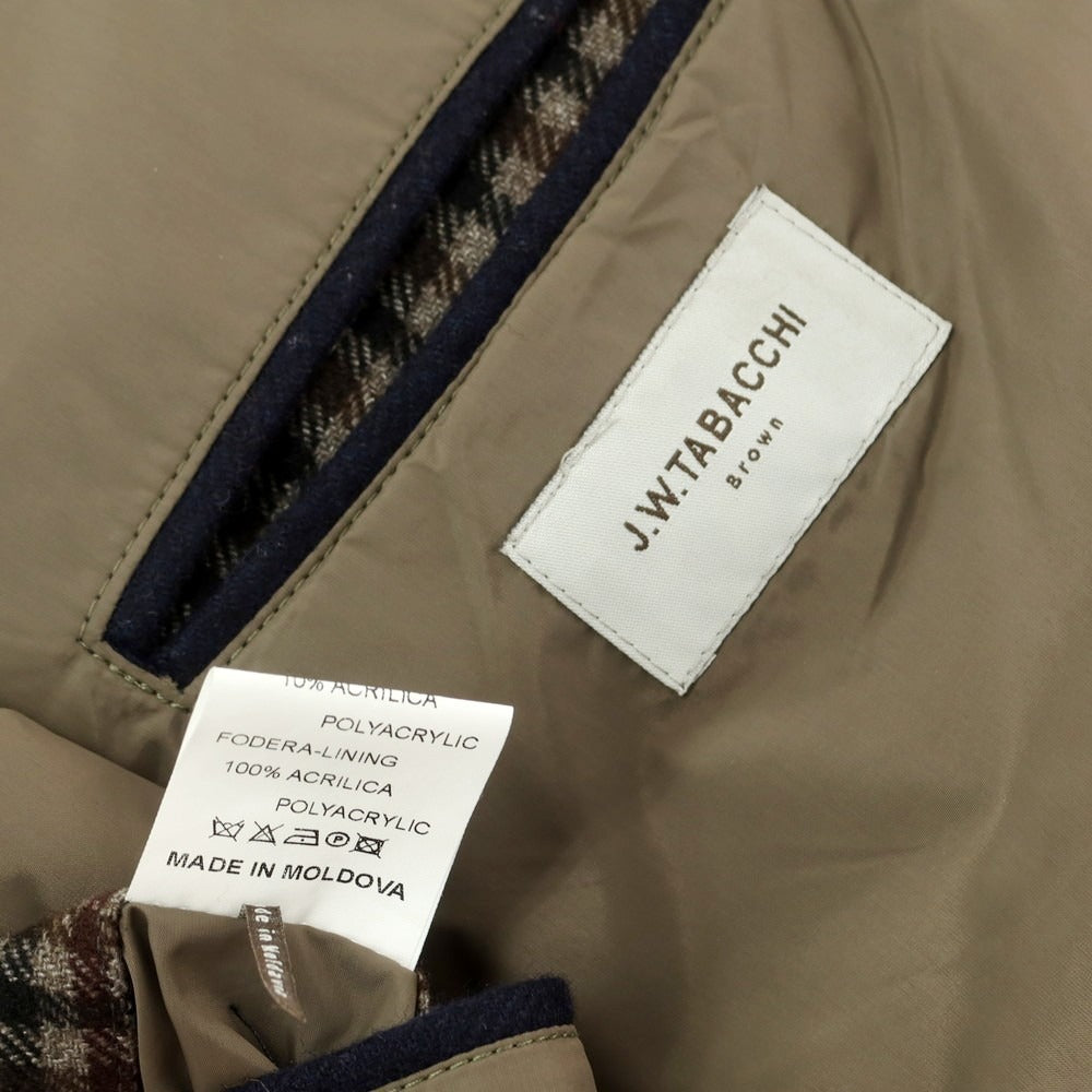 【中古】ジェイダブルタバッキ J.W.TABACCHI ウールポリエステルアクリル チェック 中綿入り 3B カジュアルジャケット グレーxブラウン【 54 】【 状態ランクB 】【 メンズ 】