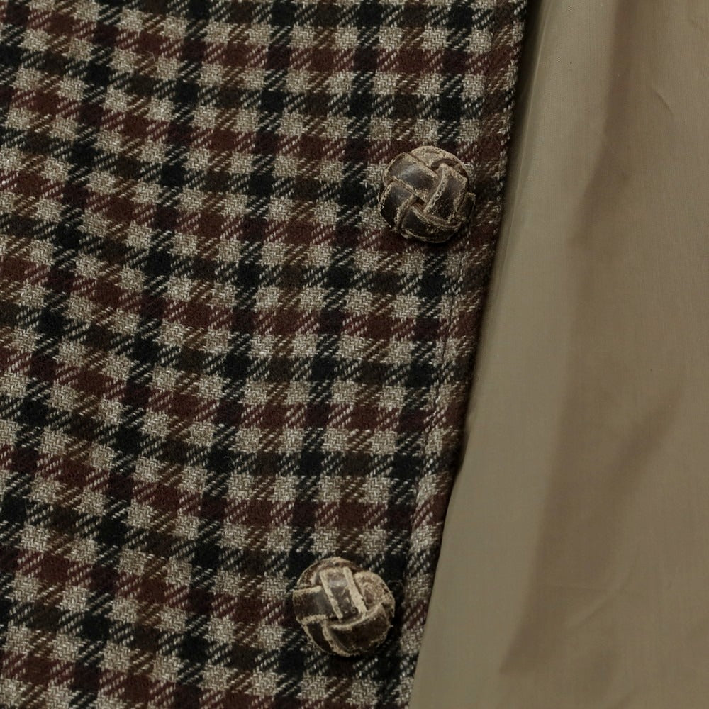 【中古】ジェイダブルタバッキ J.W.TABACCHI ウールポリエステルアクリル チェック 中綿入り 3B カジュアルジャケット グレーxブラウン【 54 】【 状態ランクB 】【 メンズ 】