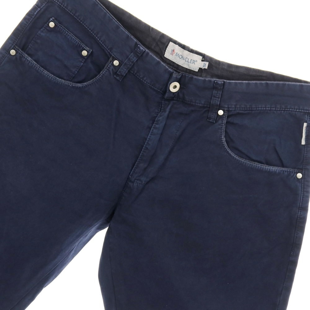 【中古】モンクレール MONCLER コットン 5ポケットパンツ ネイビー【サイズ52】【 状態ランクC 】【 メンズ 】