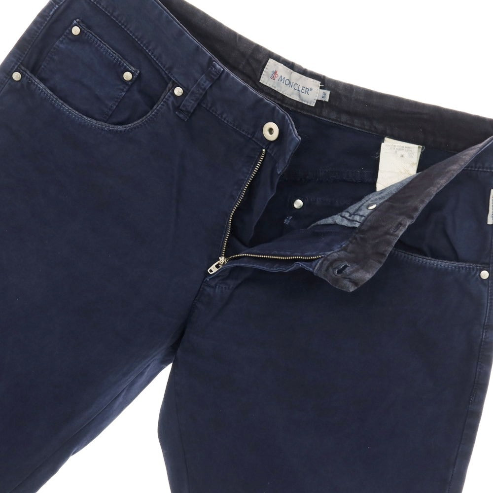 【中古】モンクレール MONCLER コットン 5ポケットパンツ ネイビー【サイズ52】【 状態ランクC 】【 メンズ 】