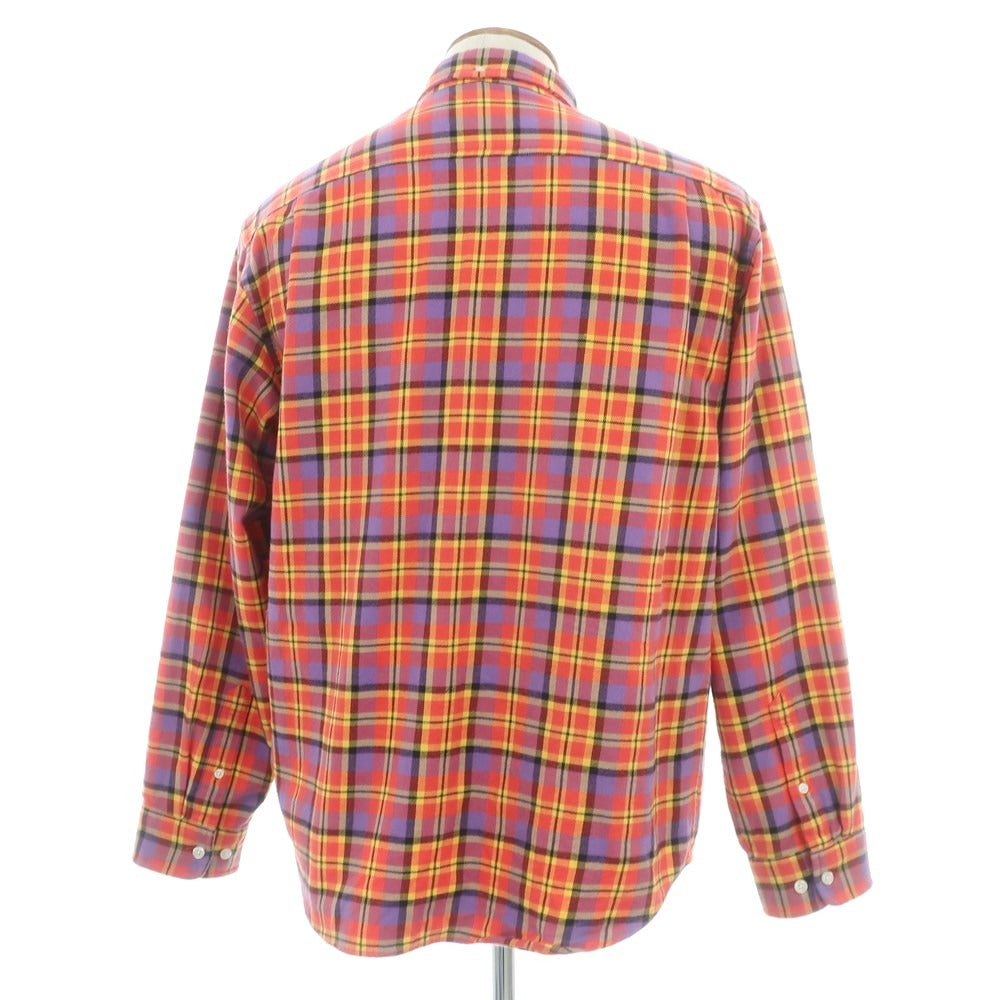 【中古】シュプリーム Supreme 2025年秋冬 Plaid Flannel Shirt チェック ボタンダウン カジュアルシャツ オレンジxパープル【 M 】【 状態ランクB 】【 メンズ 】