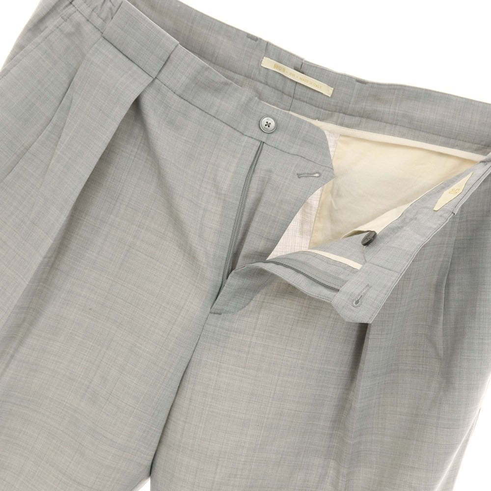 【中古】ブリリア1949 BRIGLIA 1949 ストレッチ ウールポリエステル イージースラックスパンツ ライトグレー【サイズ50】【 状態ランクB 】【 メンズ 】