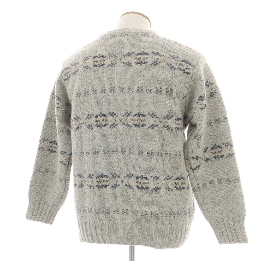 【中古】ヘンリーコットンズ Henry Cottons ウールシルク クルーネック プルオーバーニット ライトグレー【 表記なし(L位) 】【 状態ランクB 】【 メンズ 】