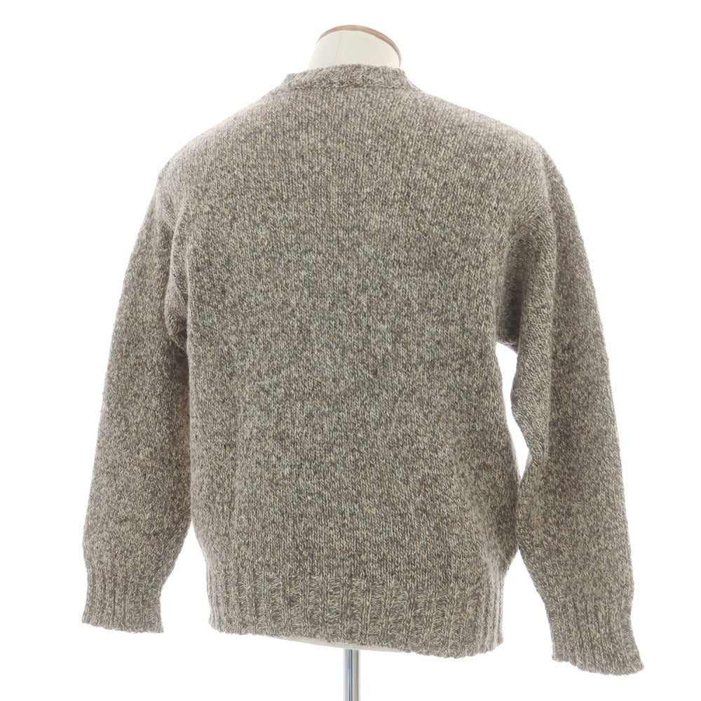 【中古】ヘンリーコットンズ Henry Cottons ウールアルパカ クルーネック プルオーバーニット グレーxライトベージュ【 表記なし(L位) 】【 状態ランクB 】【 メンズ 】