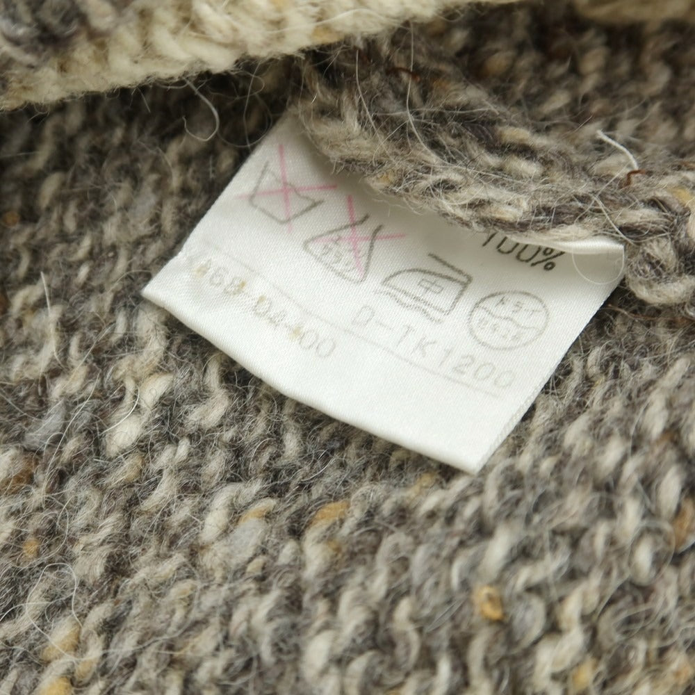 【中古】ヘンリーコットンズ Henry Cottons ウールアルパカ クルーネック プルオーバーニット グレーxライトベージュ【 表記なし(L位) 】【 状態ランクB 】【 メンズ 】