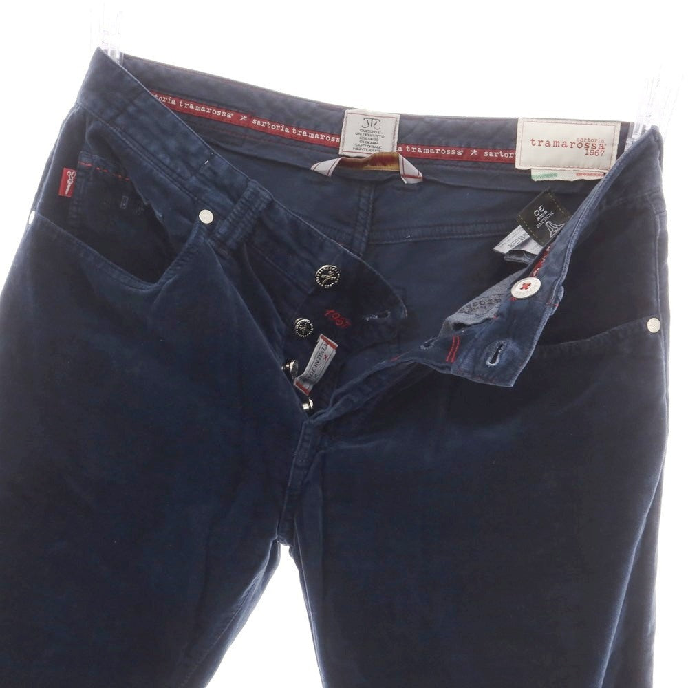 【中古】トラマロッサ Tramarossa MICHELANGELO ストレッチコットン 5ポケットパンツ ネイビー【 30 】【 状態ランクC 】【 メンズ 】