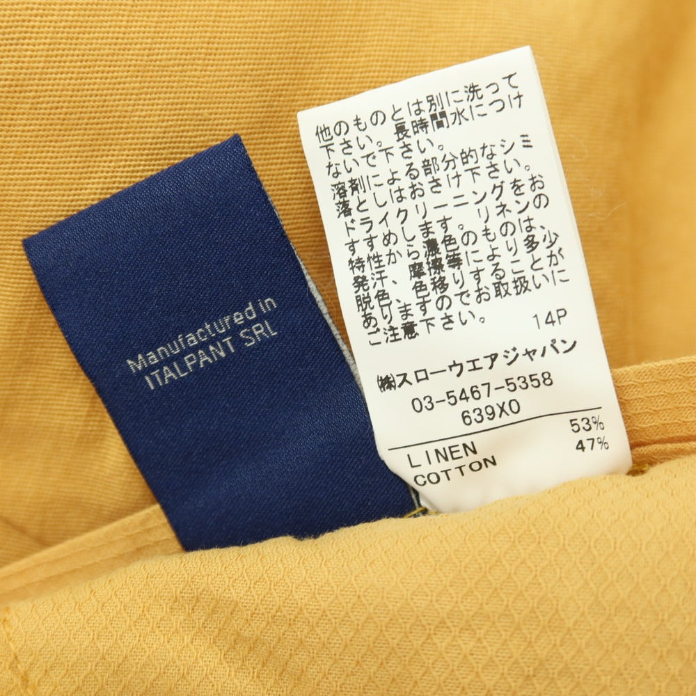 【中古】インコテックス INCOTEX リネンコットン ショートパンツ イエロー【サイズ46】【 状態ランクB 】【 メンズ 】