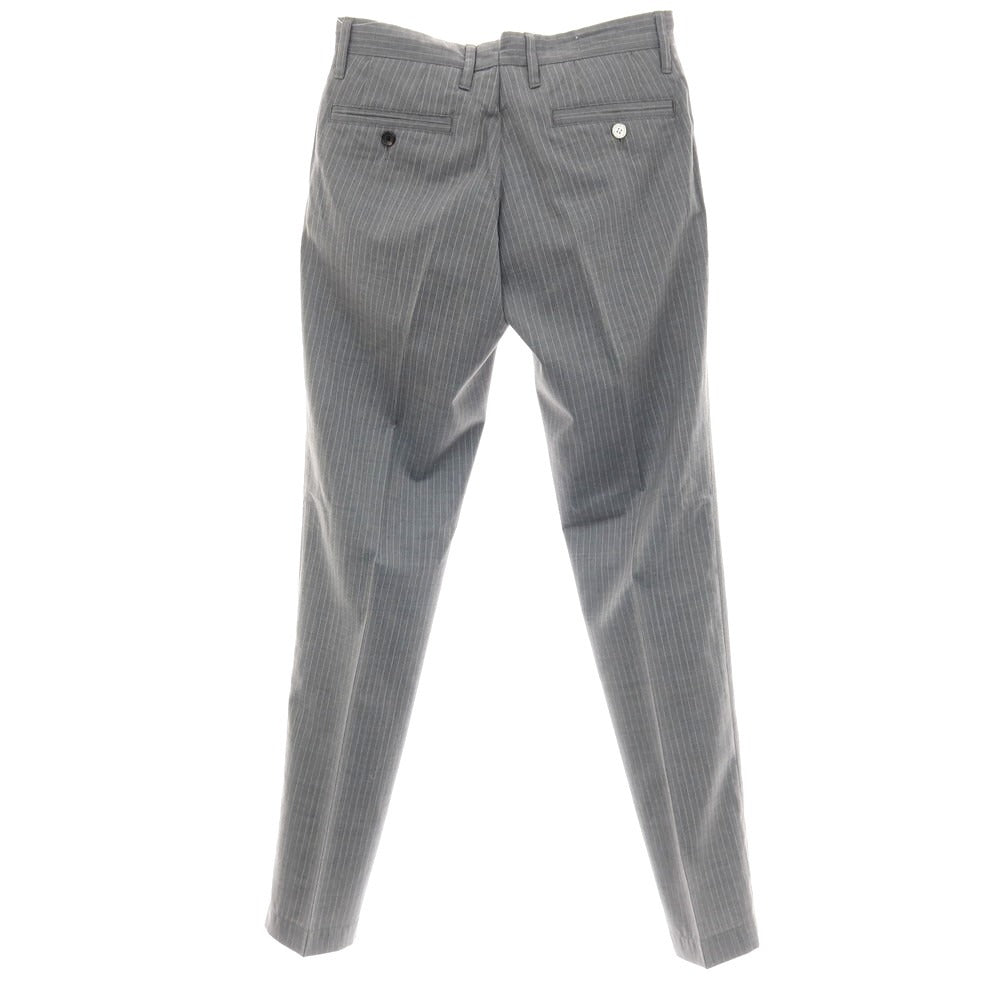 【中古】リデアル lideal Parm ウールポリエステル ピンストライプ カジュアルスラックスパンツ ライトグレーxホワイト【サイズ29】【 状態ランクB 】【 メンズ 】