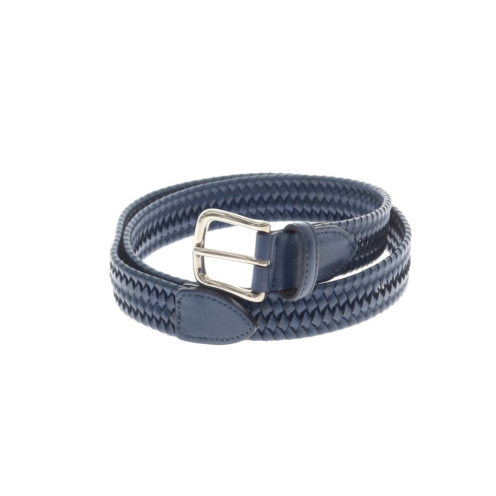 【中古】サドラーズ Saddlers エラスティック レザー メッシュベルト ネイビーxシルバー【 90 】【 状態ランクB 】【 メンズ 】