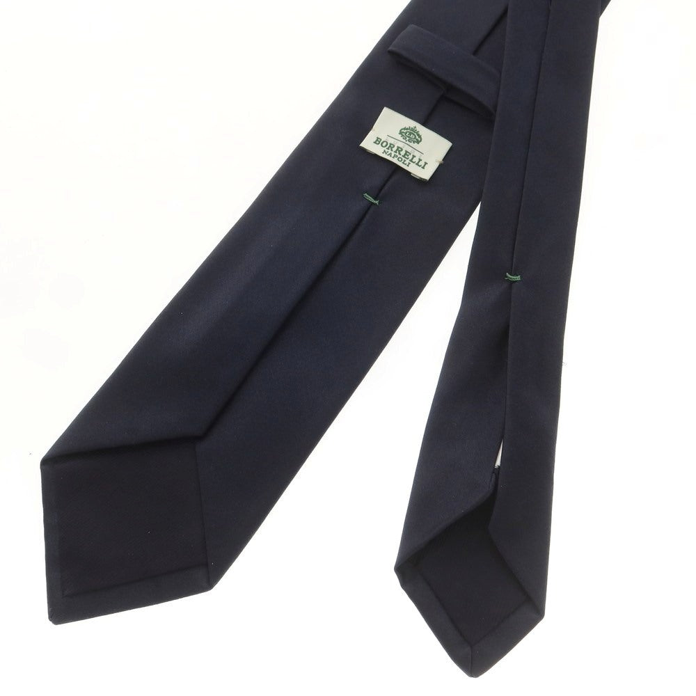 【中古】ルイジ ボレッリ Luigi Borrelli シルク 無地ネクタイ ネイビー【 状態ランクC 】【 メンズ 】