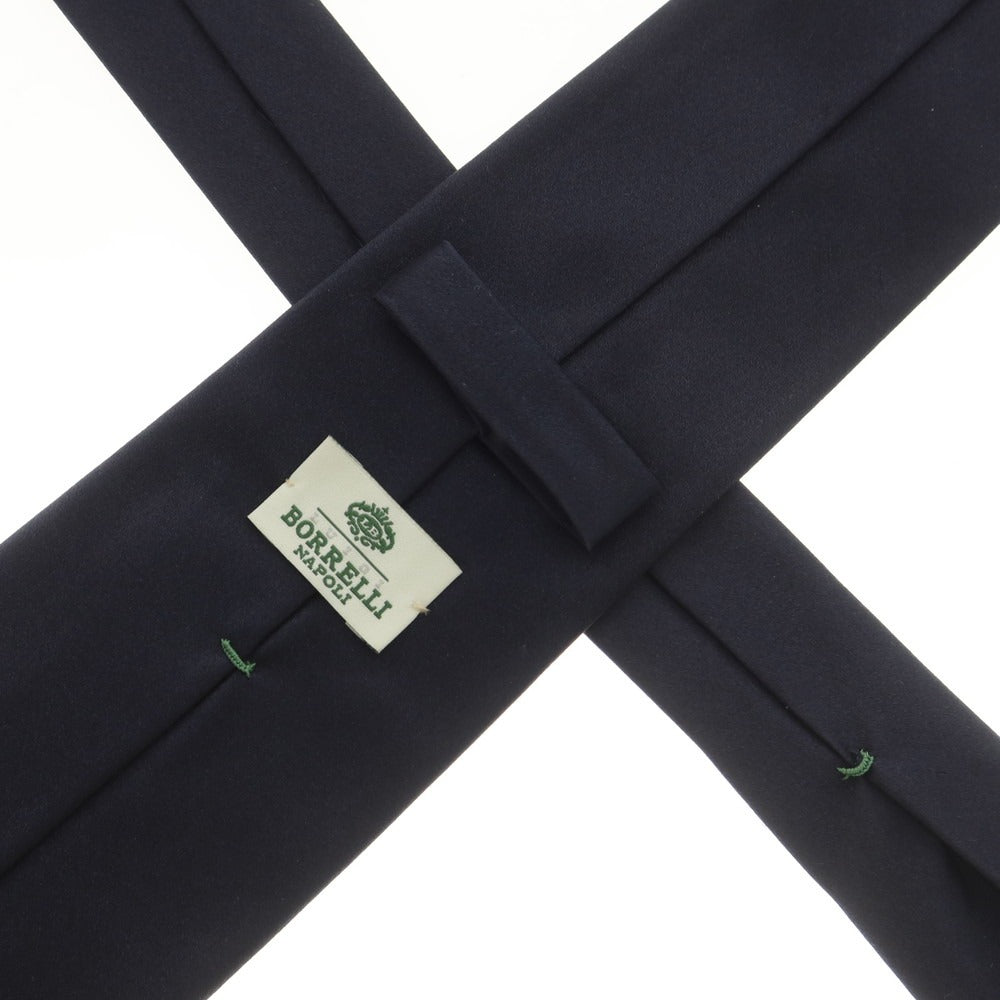 【中古】ルイジ ボレッリ Luigi Borrelli シルク 無地ネクタイ ネイビー【 状態ランクC 】【 メンズ 】