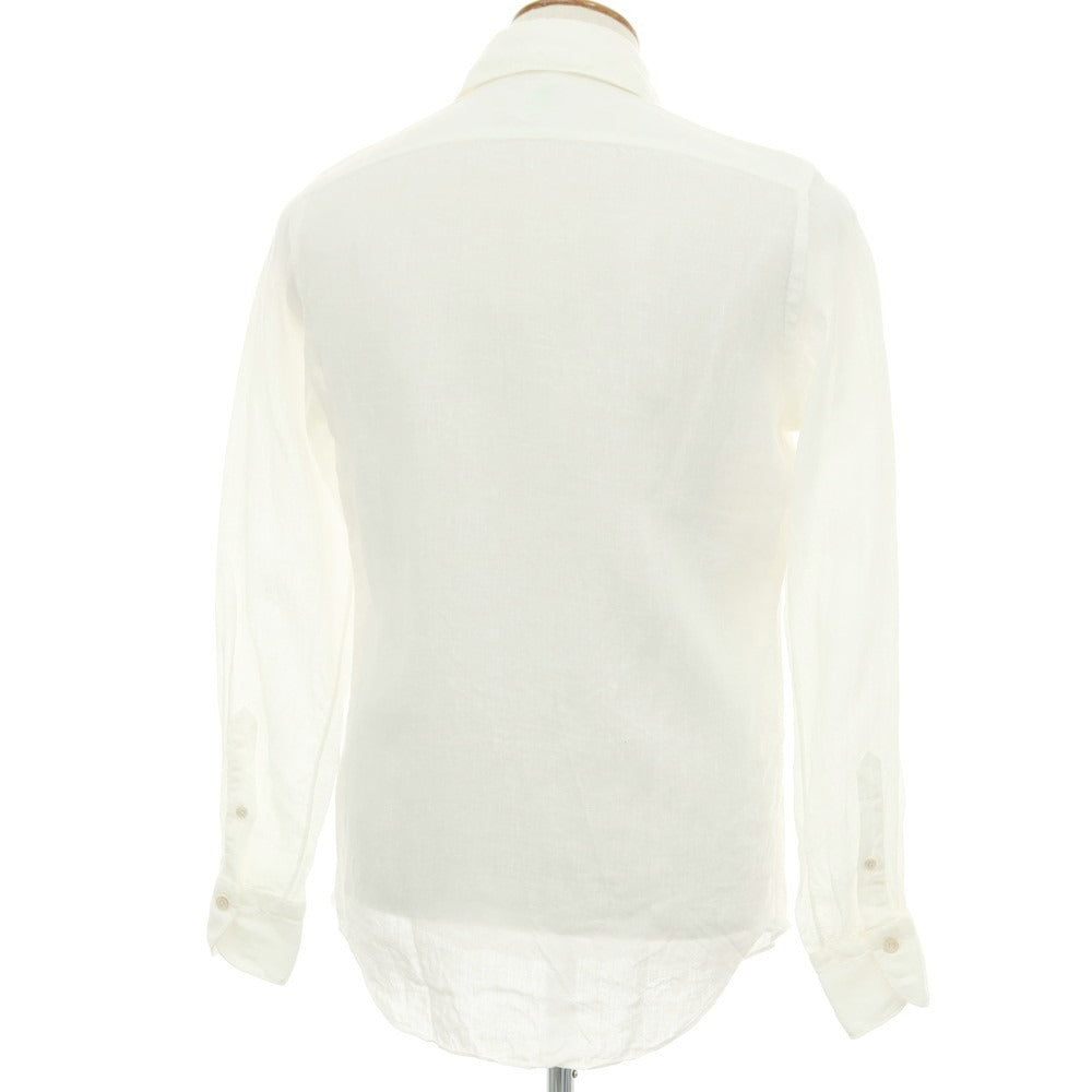 【中古】フィナモレ Finamore リネン ホリゾンタルカラー カジュアルシャツ ホワイト【サイズ39】【 状態ランクC 】【 メンズ 】