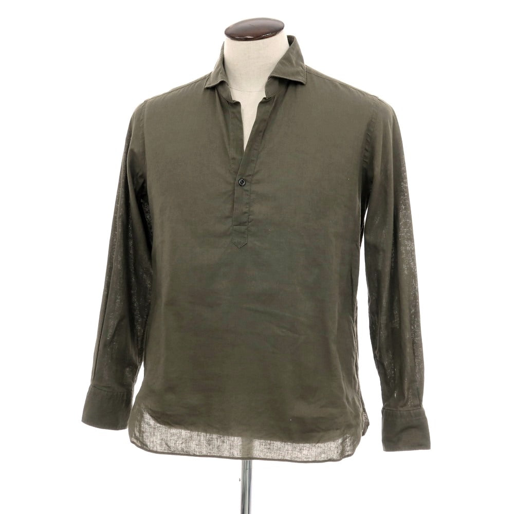 【中古】オリアン ORIAN リネンコットン カプリシャツ グレイッシュオリーブカーキ【サイズL】【 状態ランクC 】【 メンズ 】