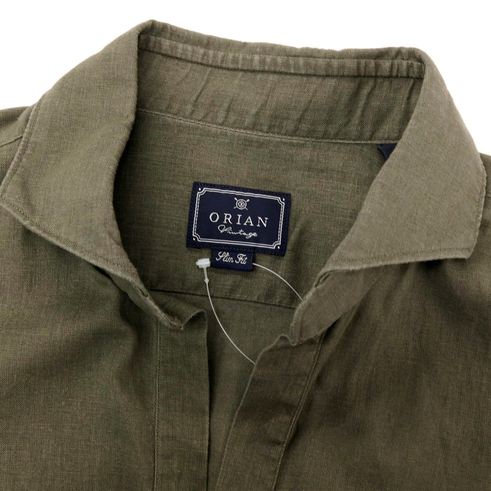 【中古】オリアン ORIAN リネンコットン カプリシャツ グレイッシュオリーブカーキ【サイズL】【 状態ランクC 】【 メンズ 】