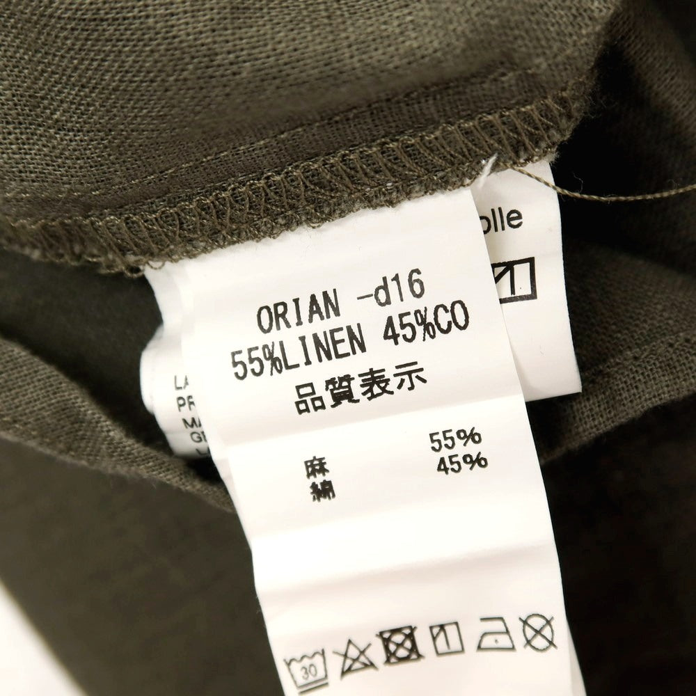 【中古】オリアン ORIAN リネンコットン カプリシャツ グレイッシュオリーブカーキ【サイズL】【 状態ランクC 】【 メンズ 】