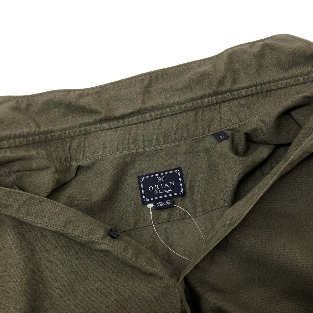 【中古】オリアン ORIAN リネンコットン カプリシャツ グレイッシュオリーブカーキ【サイズL】【 状態ランクC 】【 メンズ 】