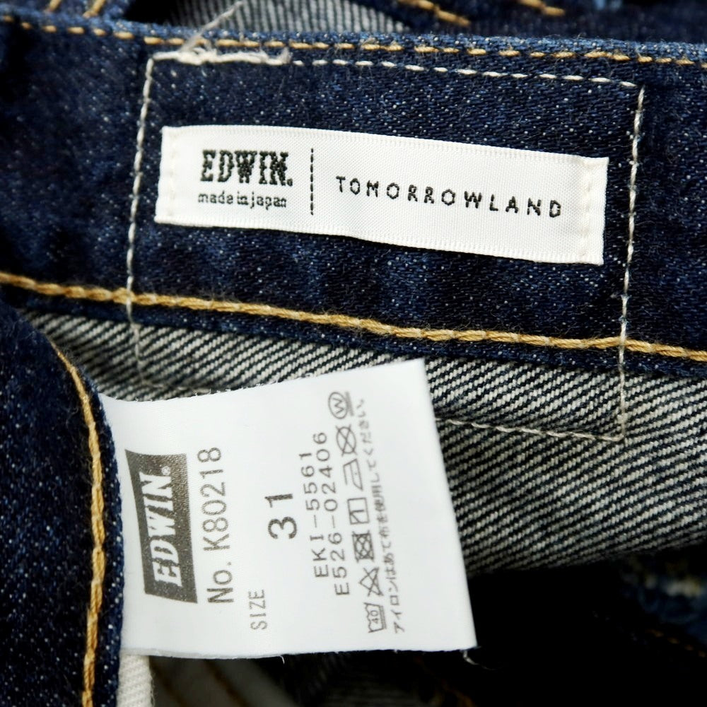 【中古】エドウィン EDWIN TOMORROWLAND別注 コットン デニムパンツ ジーンズ ネイビー【サイズ31】【 状態ランクB 】【 メンズ 】