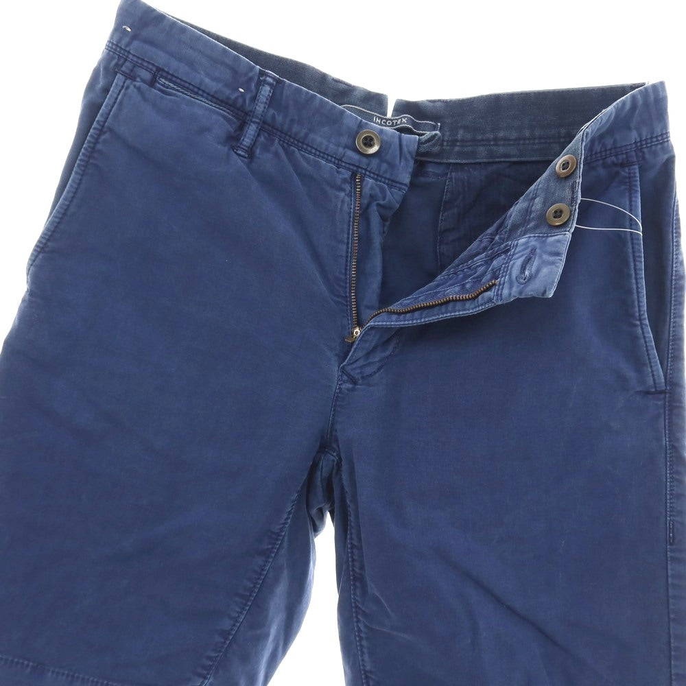 【中古】インコテックス INCOTEX ストレッチ コットン ショートパンツ ネイビー【サイズ30】【 状態ランクC 】【 メンズ 】