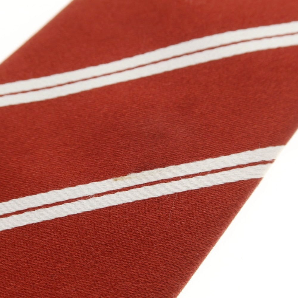 【中古】ステファノ ビジ stefano bigi TOMORROWLAND別注 シルク ストライプ柄ネクタイ レッドブラウンxホワイト【 状態ランクB 】【 メンズ 】