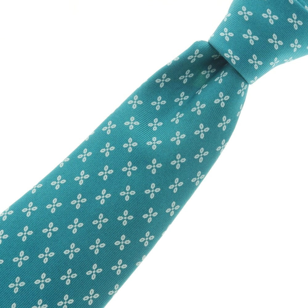 【中古】ステファノ ビジ stefano bigi TOMORROWLAND別注 シルク プリント 花小紋柄ネクタイ ブルーグリーン【 状態ランクC 】【 メンズ 】