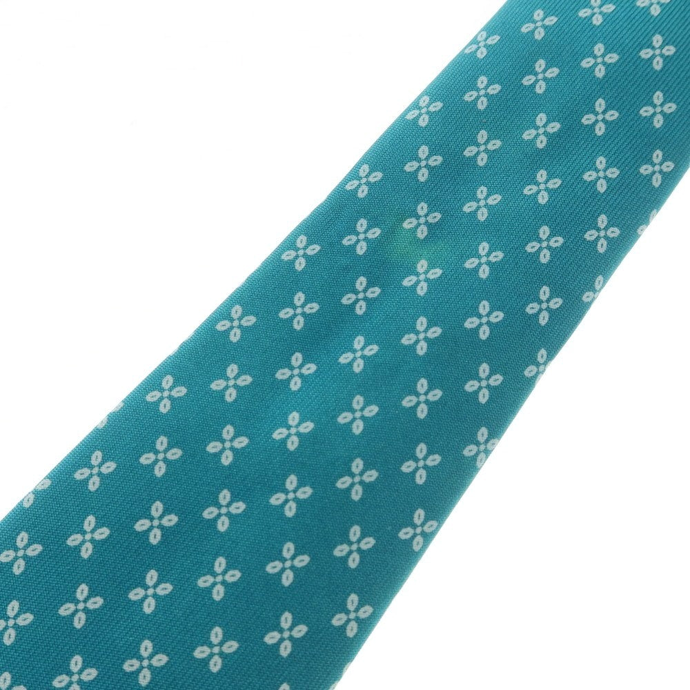 【中古】ステファノ ビジ stefano bigi TOMORROWLAND別注 シルク プリント 花小紋柄ネクタイ ブルーグリーン【 状態ランクC 】【 メンズ 】