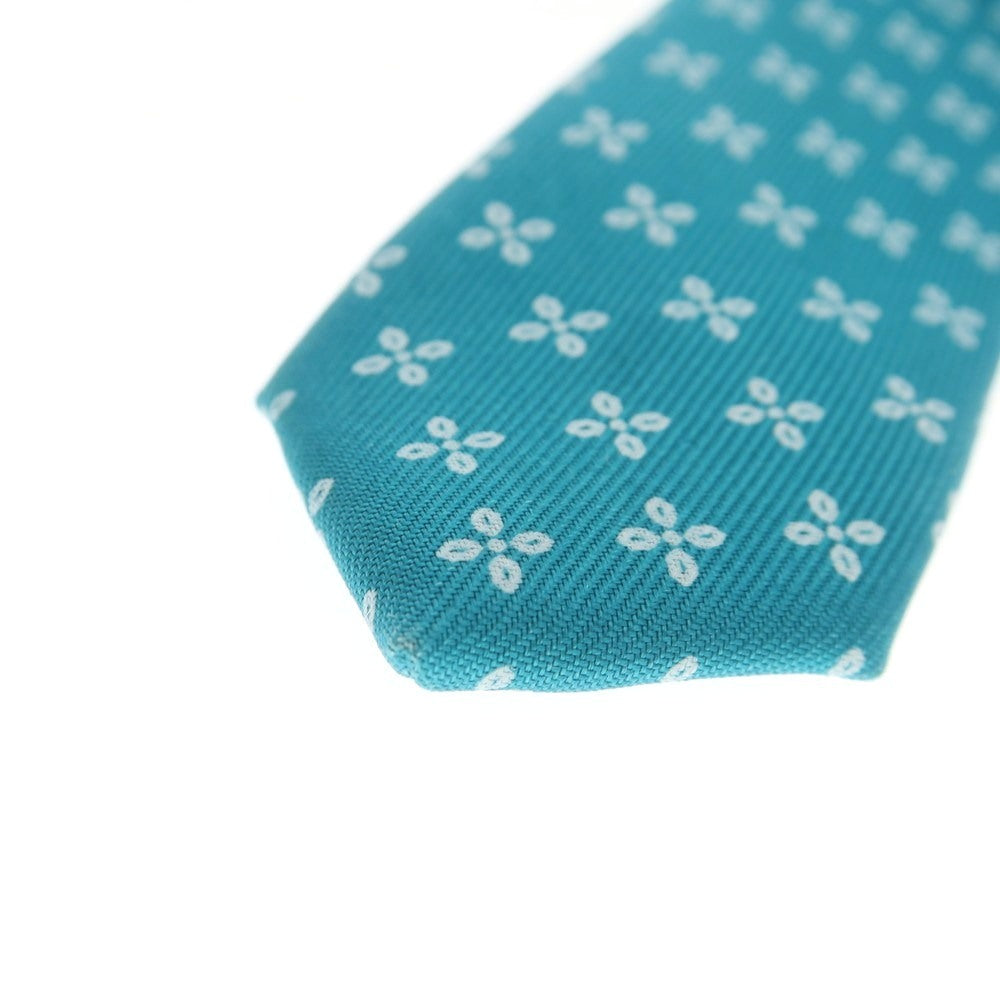 【中古】ステファノ ビジ stefano bigi TOMORROWLAND別注 シルク プリント 花小紋柄ネクタイ ブルーグリーン【 状態ランクC 】【 メンズ 】