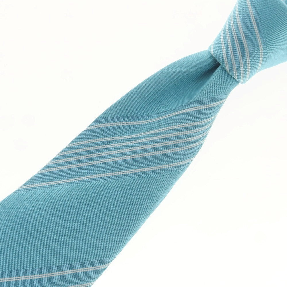 【中古】ニッキー nicky シルク ストライプ柄ネクタイ ライトブルーxホワイト【 状態ランクB 】【 メンズ 】