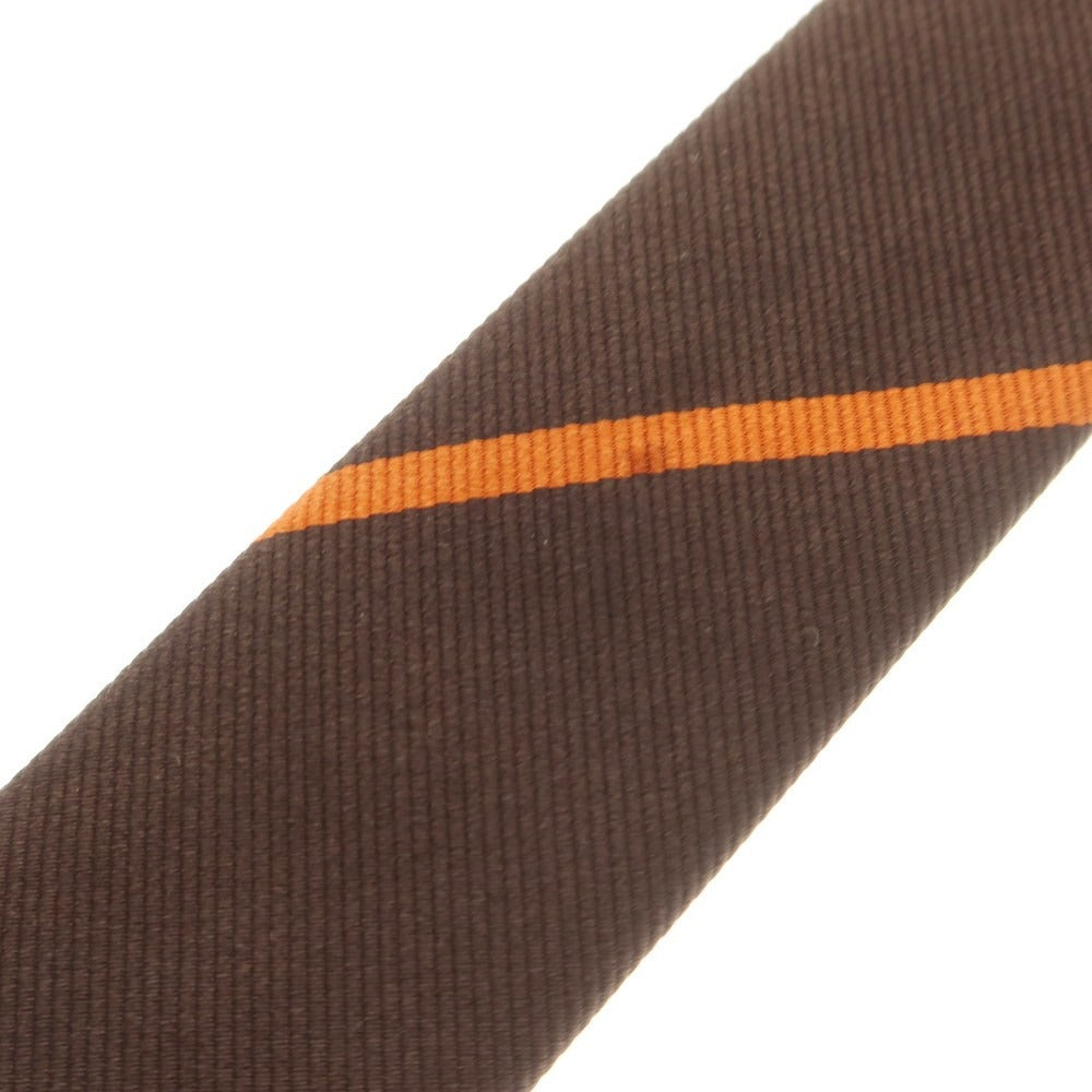 【中古】ブレック Blech シルク ストライプ柄ネクタイ ブラウンxオレンジ【 状態ランクB 】【 メンズ 】