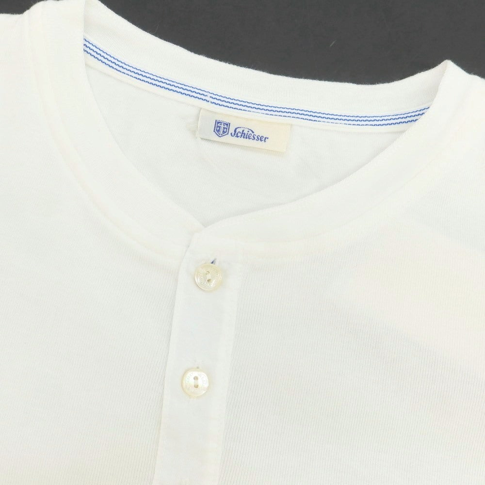 【中古】シーサー Schiesser コットン ヘンリーネック 長袖Tシャツ ホワイト【 S/4 】【 状態ランクB 】【 メンズ 】