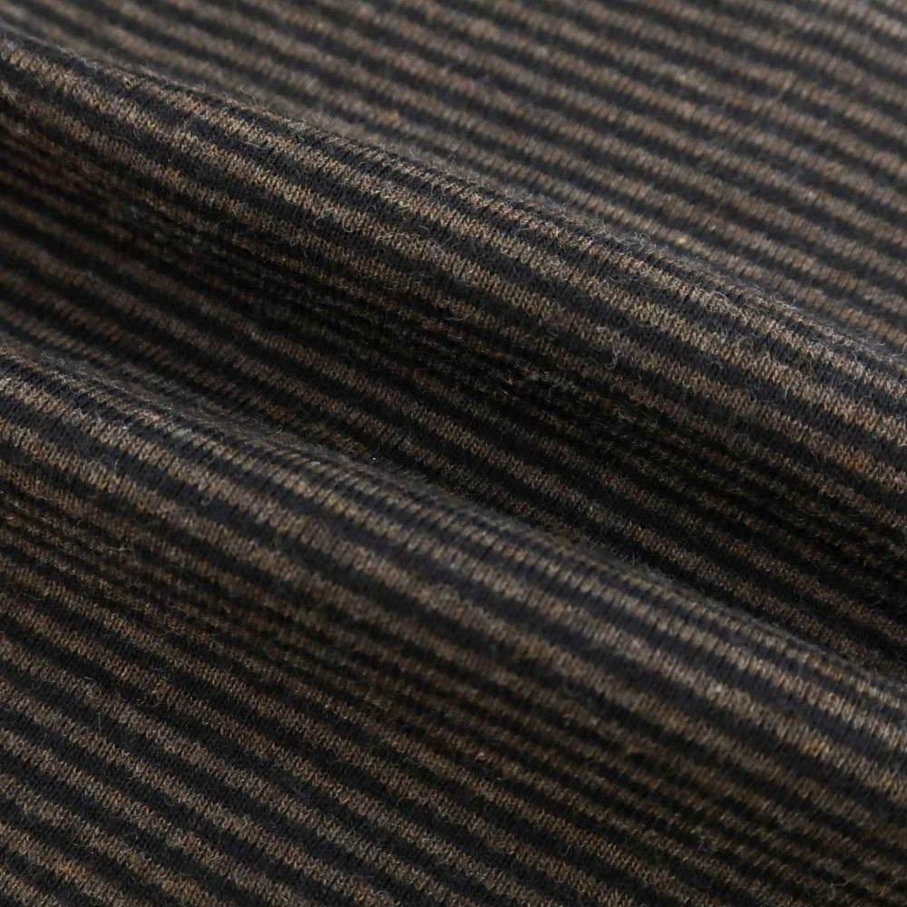 【中古】シーサー Schiesser コットン ボーダー ヘンリーネック 長袖Tシャツ ダークブラウンxブラック【 S/4 】【 状態ランクB 】【 メンズ 】