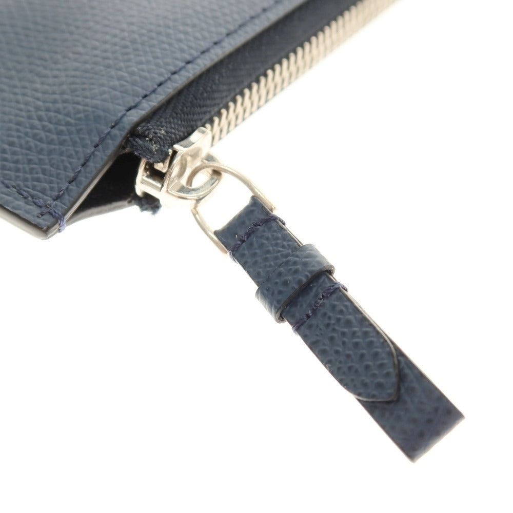 【中古】ジャン ルソー JEAN ROUSSEAU 型押しレザー 長財布 ネイビーブルー【 状態ランクB 】【 メンズ 】
