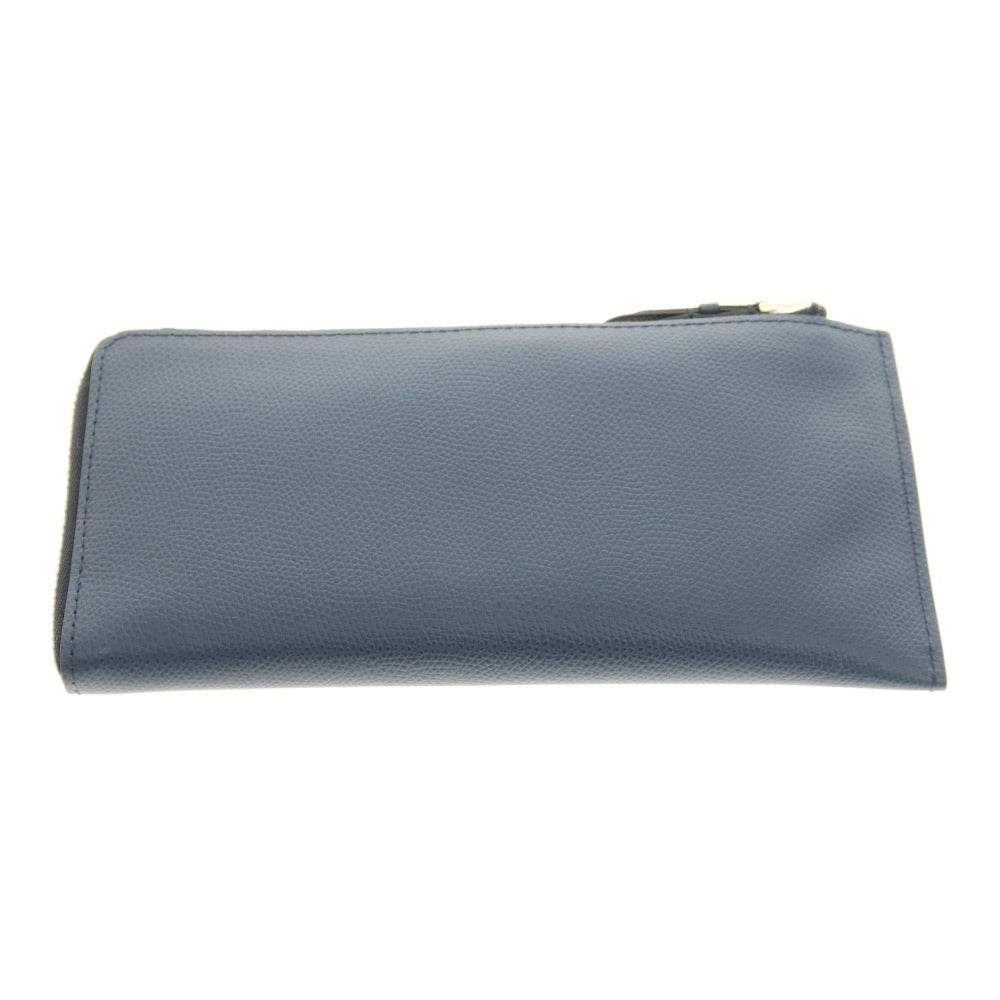 【中古】ジャン ルソー JEAN ROUSSEAU 型押しレザー 長財布 ネイビーブルー【 状態ランクB 】【 メンズ 】