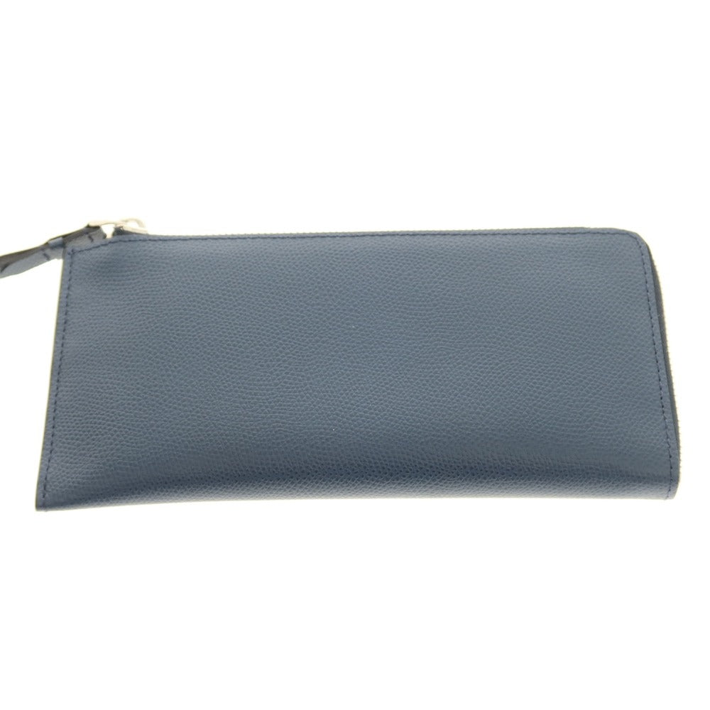 【中古】ジャン ルソー JEAN ROUSSEAU 型押しレザー 長財布 ネイビーブルー【 状態ランクB 】【 メンズ 】