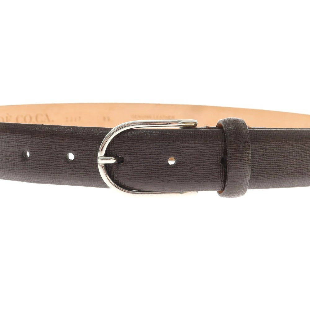 【中古】デーコカ DE.CO.CA 型押しレザー ベルト ダークブラウンxシルバー【 85 】【 状態ランクB 】【 メンズ 】