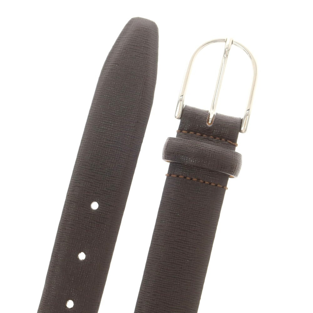 【中古】デーコカ DE.CO.CA 型押しレザー ベルト ダークブラウンxシルバー【 85 】【 状態ランクB 】【 メンズ 】